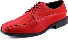 Load image into Gallery viewer, Men&#39;s Oxford Formal Red Satin Striped Lace Up Dress Shoes