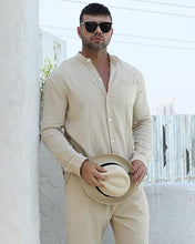 Load image into Gallery viewer, Men&#39;s Caribbean Khaki Linen Cotton Shirt &amp; Pants Set