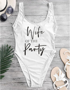 Party Bachelorette White One Piece Swimsuit