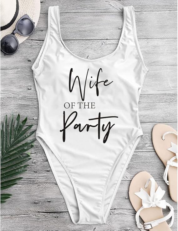 Party Bachelorette White One Piece Swimsuit