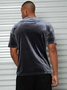Men's Grey Velour Short Sleeve Marvelous Shirt