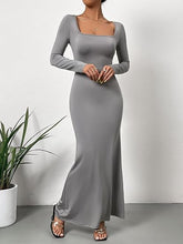 Load image into Gallery viewer, Comfort Knit Soft Pink Long Sleeve Fishtail Maxi Dress