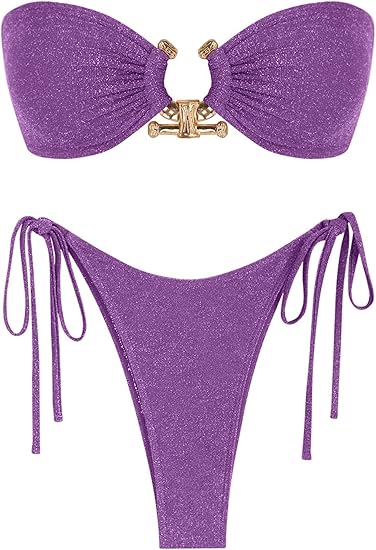 Beautiful Bandeau Bikini Purple Swimsuit (Copy)