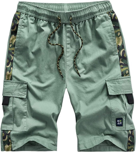 Men's Causal Cargo Pocket Pea Green1 Shorts