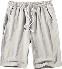 Load image into Gallery viewer, Men&#39;s Stone Linen Drawstring Casual Summer Shorts