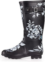 Load image into Gallery viewer, Turquoise Floral Waterproof Rain Boots Water Shoes