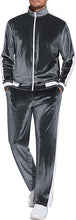 Load image into Gallery viewer, Men&#39;s Full Zip Velour Velvet 2pc Jogging Sweatsuit