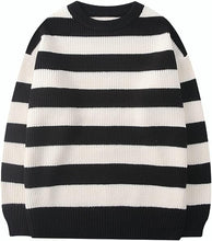 Load image into Gallery viewer, Striped Knit Loose Fit Pink Long Sleeve Sweater