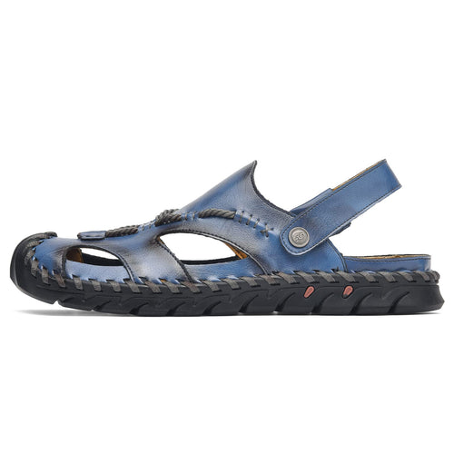 Blue Men's Leather Outdoor Stylish Summer Sandals