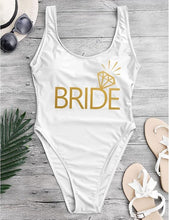 Load image into Gallery viewer, Bride Bachelorette White One Piece Swimsuit