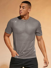 Load image into Gallery viewer, Men&#39;s Gray Mesh Short Sleeve Shirt