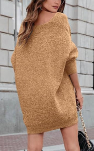 Grey Casual Oversized Pullover Sweaters Dress