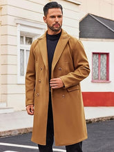 Load image into Gallery viewer, Men&#39;s Business Trench Wool Pea Brown Coat