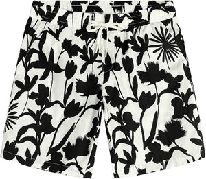 Men's Tropical White Printed 2pc Short Set