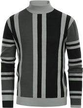 Load image into Gallery viewer, Men&#39;s Red/Black Striped Vintage Long Sleeve Sweater