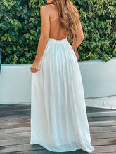 Load image into Gallery viewer, White Crochet Lace Chiffon Sleeveless Maxi Dress