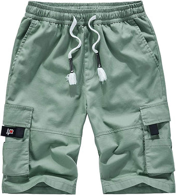 Men's Causal Cargo Pocket Grass Green Shorts