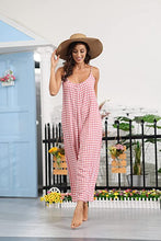 Load image into Gallery viewer, Travel Style Red Plaid Sleeveless Loose Fit Jumpsuit