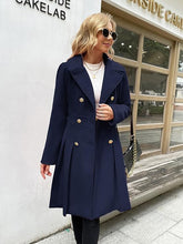Load image into Gallery viewer, Chateaux Chic Grey Belted Double Breasted Wool Trench Coat