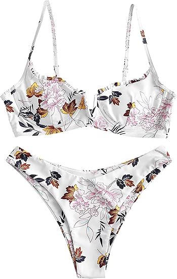 High Cut Underwire Bikini Ice White Swimsuit Set