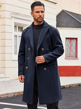 Load image into Gallery viewer, Men&#39;s Business Trench Wool Pea Brown Coat