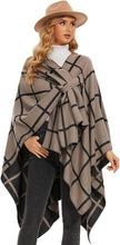 Load image into Gallery viewer, Black-Gray Soft Knit Wrap Poncho Style Cardigan