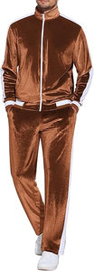 Men's Full Zip Velour Velvet 2pc Jogging Sweatsuit