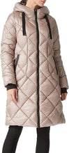 Load image into Gallery viewer, Windproof Champagne Thick Diamond Quilted Long Sleeve Hooded Winter Coat