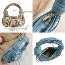 Load image into Gallery viewer, Knotted Design Crossbody Gold Vegan Leather Hobo Mini Bag
