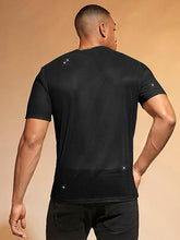 Load image into Gallery viewer, Men&#39;s Black Mesh Short Sleeve Shirt