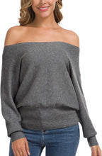 Load image into Gallery viewer, Soft Knit White Off Shoulder Long Sleeve Winter Sweater