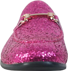 Men's Silver Sequin Metallic Glitter Loafer Dress Shoes