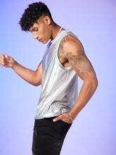 Load image into Gallery viewer, Men&#39;s Silver Metallic Sleeveless Tank Top