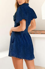 Load image into Gallery viewer, Summer Denim Jean Puff Sleeve Mini Dress
