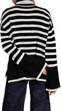 Load image into Gallery viewer, Fall Chic Striped Turtleneck Long Sleeve Beige Sweater