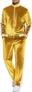 Men's Full Zip Yellow 2pc Jogging Sweatsuit