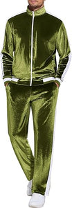 Men's Full Zip Velour Velvet 2pc Jogging Sweatsuit