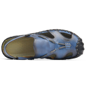 Blue Men's Leather Outdoor Stylish Summer Sandals