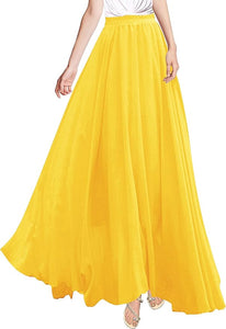 Simply Romantic Chiffon Yellow Maxi Skirt