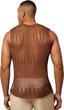 Load image into Gallery viewer, Men&#39;s Brown Knitted Sleeveless Shirt