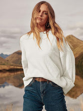 Load image into Gallery viewer, Striped White Comfy Knit Fuzzy Oversized Long Sleeve Sweater