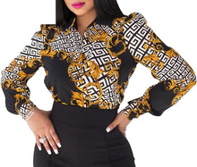 Load image into Gallery viewer, Plus Size Luxury Black/Pink Satin Silk Button Down Long Sleeve Blouse