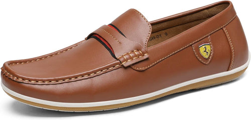 Men's Italian Style Tan Vegan Leather Moccasin Loafers