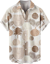 Load image into Gallery viewer, Men&#39;s Summer Floral Printed Short Sleeve B-warm White Shirt