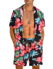 Load image into Gallery viewer, Casual Men&#39;s Blue Vacation Style Shirt &amp; Shorts Set