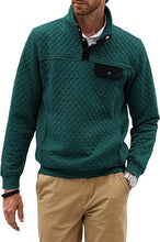 Load image into Gallery viewer, Men&#39;s Quilted Dark Green Long Sleeve Pullover Sweater