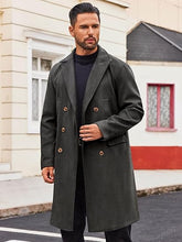 Load image into Gallery viewer, Men&#39;s Business Trench Wool Pea Gray Coat