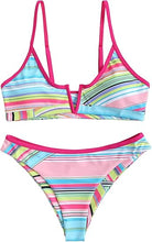 Load image into Gallery viewer, Pretty Colorful 2pc Bikini Pink-Orange Swimsuit