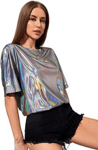 Load image into Gallery viewer, Gold Metallic Short Sleeve Shirt for Men &amp; Women