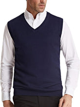 Load image into Gallery viewer, Men&#39;s Black Soft V Neck Sweater Vest